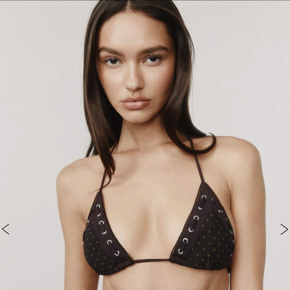 Black Polka Dot Bikini Top